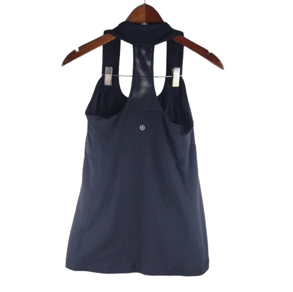 Lululemon Scoop Neck Tank With Built-In Bra - Black Size 8 - Picture 4 of 6